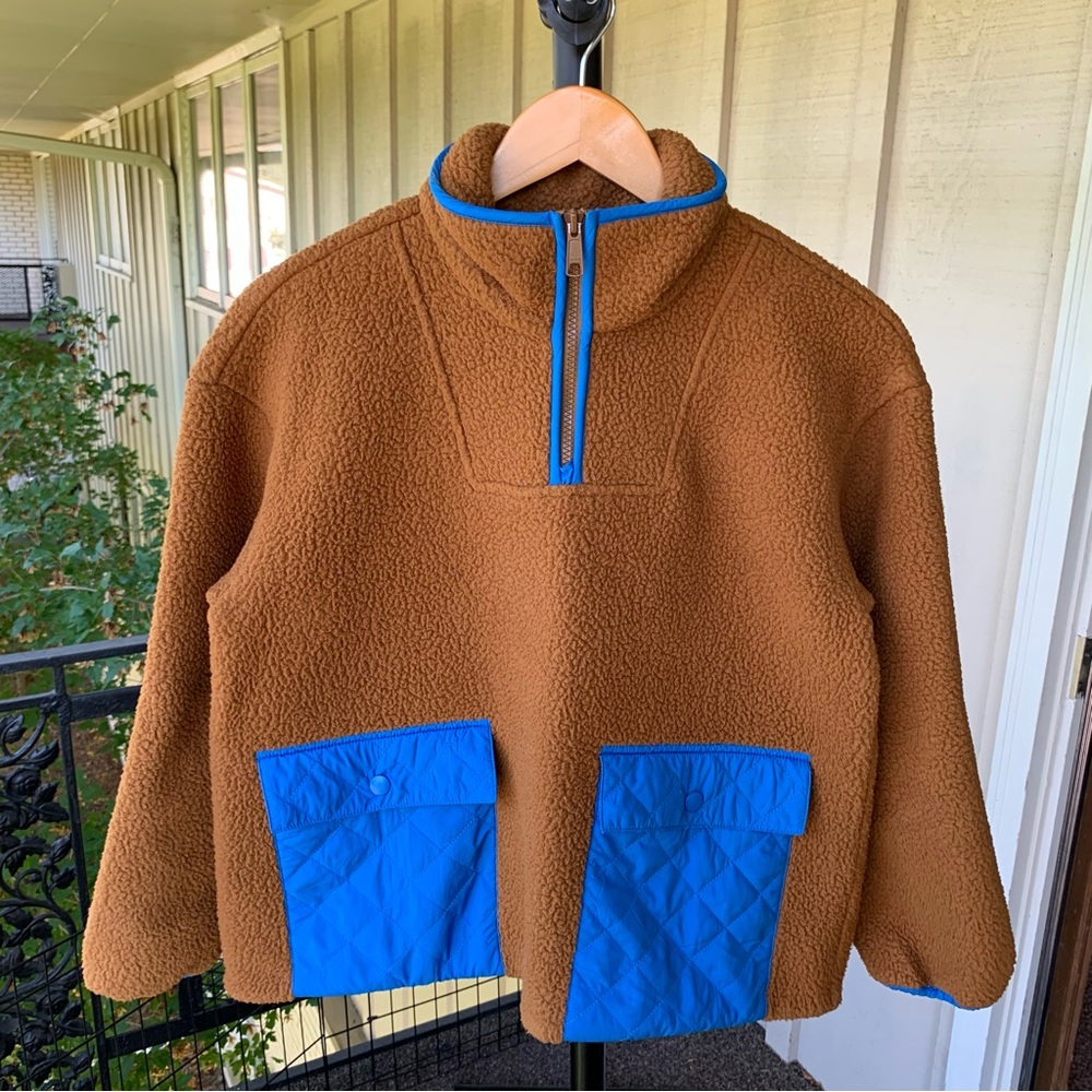 Madewell (Re)sourced Fleece Quilted Pocket Pullover Jacket Women’s XS